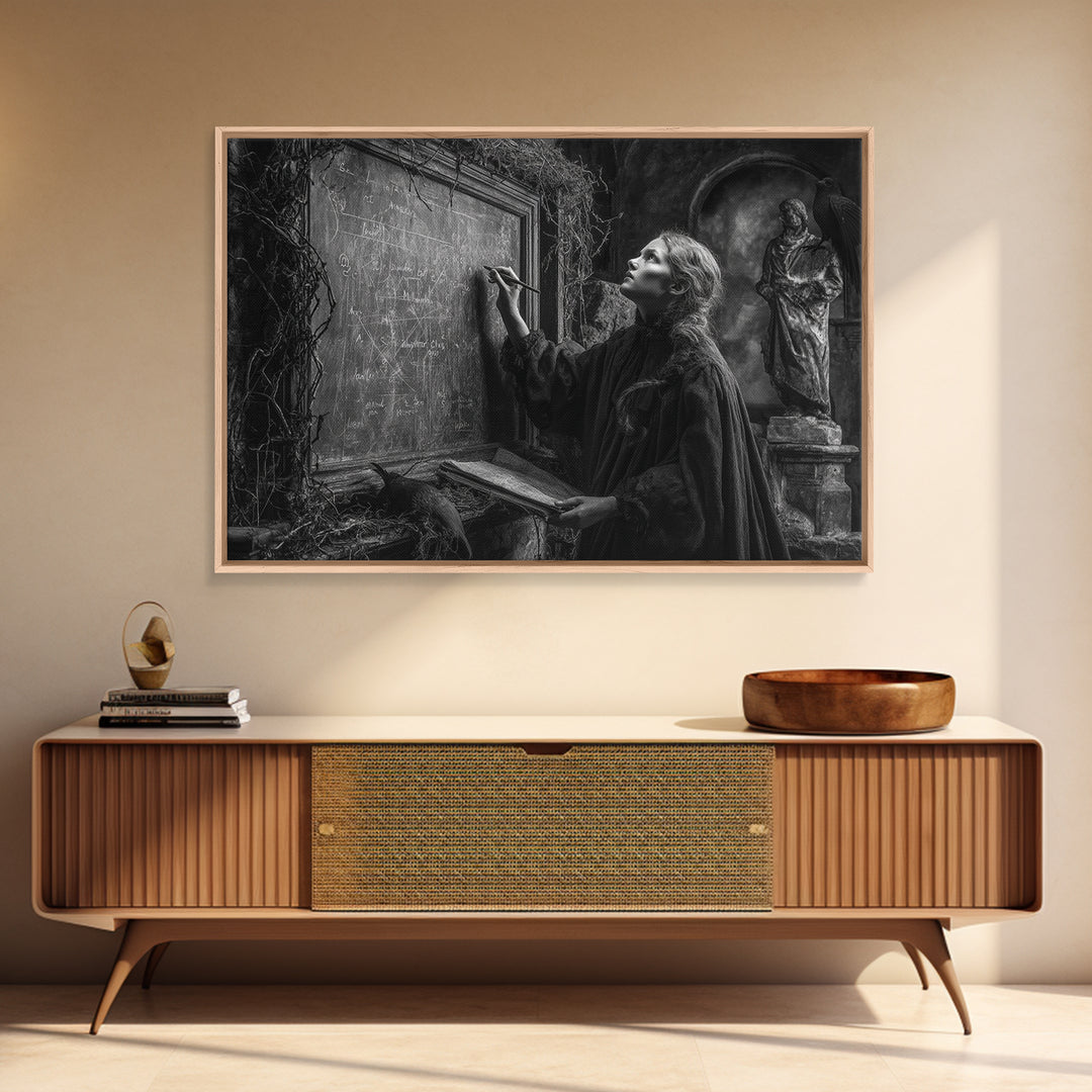 The Silent Schoolhouse, Landscape Wall Art, Haunted Gothic Art, Framed Canvas Print, Halloween Wall Decor, Gothic Home Decor