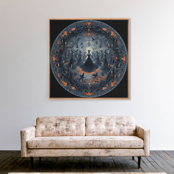 The Midnight Masquerade, Square Wall Art, Spooky Home Decor, Canvas Print, Halloween Wall Decor, Gothic Home Decor, Spooky Wall Decor