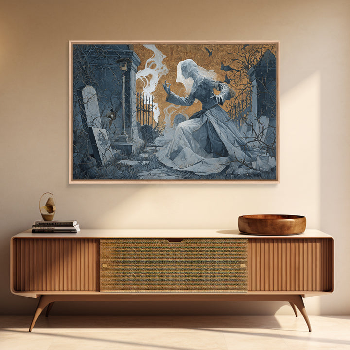 The Ghost Wedding, Landscape Wall Art, Dark Fantasy Wall Art, Canvas Print, Halloween Wall Decor, Gothic Home Decor, Statement Wall Art