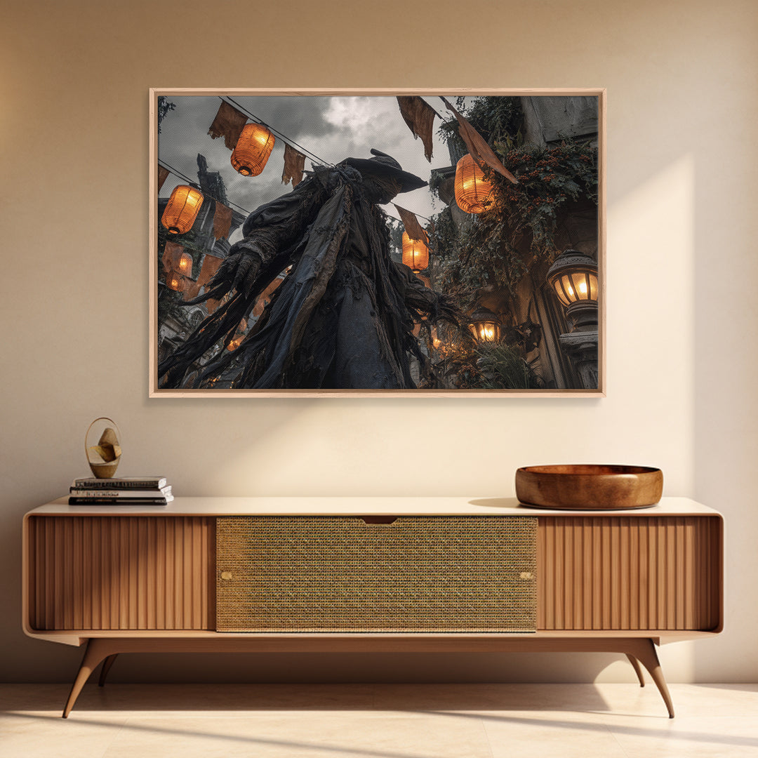 The Monster Parade, Landscape Wall Art, Spooky Home Decor, Canvas Print, Halloween Wall Decor, Gothic Home Decor, Dark Fantasy Art