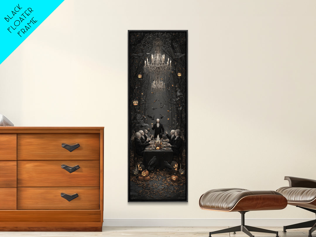 The Vampire Banquet, Tall Narrow Wall Art, Spooky Home Decor, Canvas Print, Halloween Wall Decor, Gothic Home Decor, Spooky Wall Decor