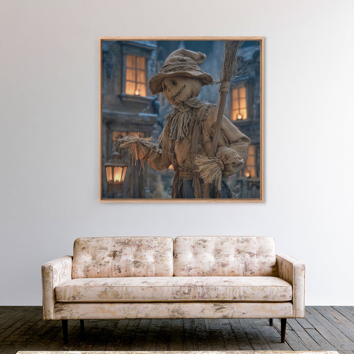 The Scarecrow Uprising, Square Wall Art, Haunted Gothic Art, Framed Canvas Print, Halloween Wall Decor, Gothic Home Decor, Horror Wall Art
