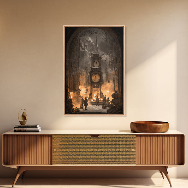 The Thirteenth Bell, Vertical Wall Art, Spooky Home Decor, Canvas Print, Halloween Wall Decor, Gothic Home Decor, Dark Fantasy Art