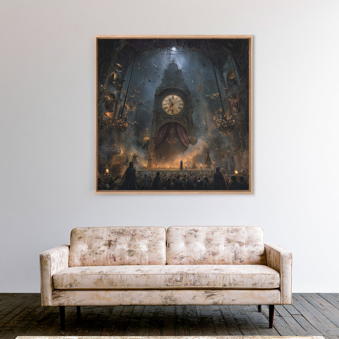 The Thirteenth Bell, Square Wall Art, Spooky Home Decor, Canvas Print, Halloween Wall Decor, Gothic Home Decor, Dark Fantasy Art