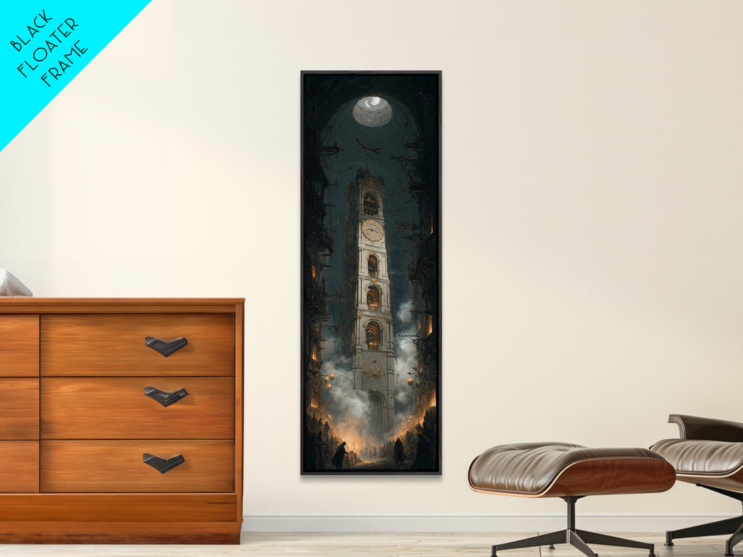The Thirteenth Bell, Tall Narrow Wall Art, Dark Halloween Decor, Canvas Print, Halloween Wall Decor, Gothic Home Decor, Dark Fantasy Art