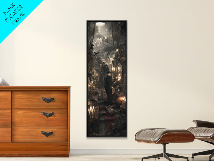 The Ghost Train Arrival, Tall Narrow Wall Art, Dark Fantasy Wall Art, Canvas Print, Halloween Wall Decor, Gothic Home Decor, Halloween Decor