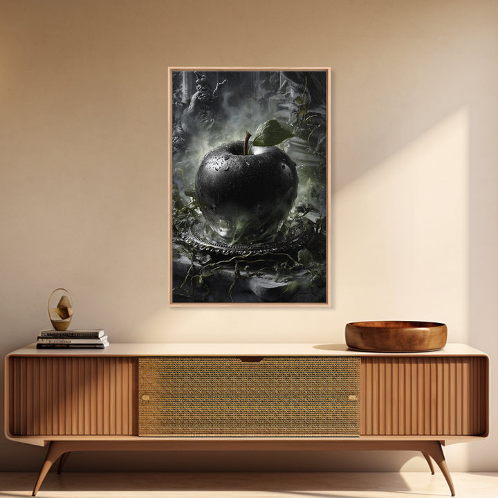 The Poisoned Apple, Vertical Wall Art, Spooky Home Decor, Canvas Print, Halloween Wall Decor, Gothic Home Decor, Spooky Wall Decor