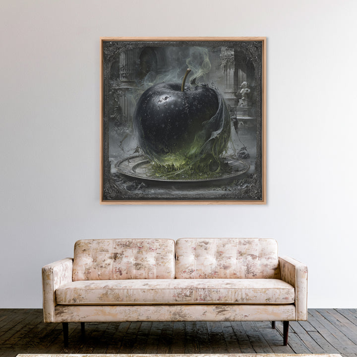 The Poisoned Apple, Square Wall Art, Spooky Home Decor, Canvas Print, Halloween Wall Decor, Gothic Home Decor, Dark Fantasy Art