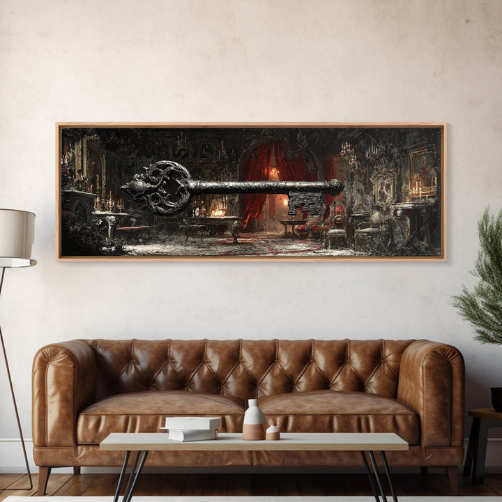The Coffin Key, Extra Wide Wall Art, Dark Fantasy Wall Art, Canvas Print, Halloween Wall Decor, Gothic Home Decor, Spooky Wall Decor