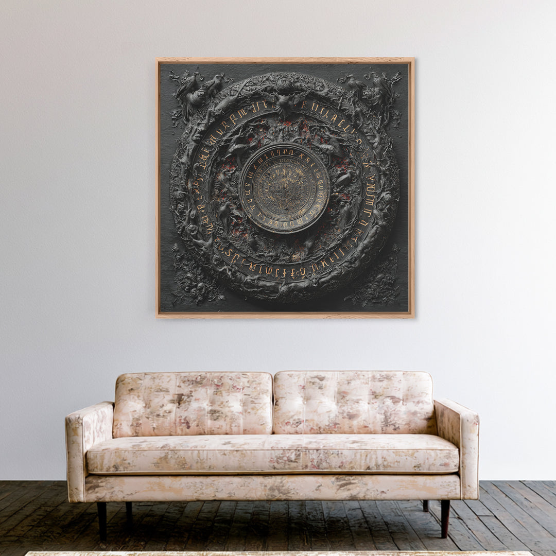 The Antique Spirit Board, Square Wall Art, Dark Fantasy Wall Art, Canvas Print, Halloween Wall Decor, Gothic Home Decor