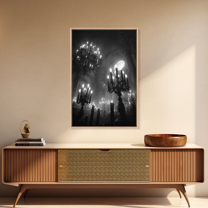Monochrome Gothic Halloween, Vertical Wall Art, Dark Halloween Decor, Canvas Print, Halloween Wall Decor, Gothic Home Decor, Horror Wall Art