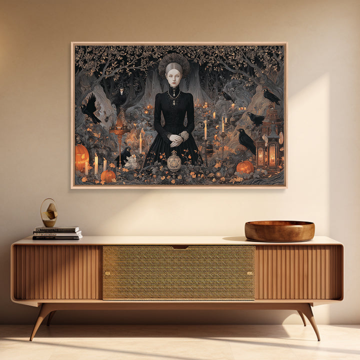Victorian Mourning Halloween, Landscape Wall Art, Dark Halloween Decor, Canvas Print, Halloween Wall Decor, Gothic Home Decor