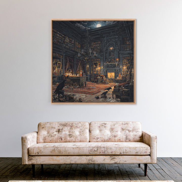 Dark Academia Halloween, Square Wall Art, Dark Halloween Decor, Canvas Print, Halloween Wall Decor, Gothic Home Decor, Statement Wall Art