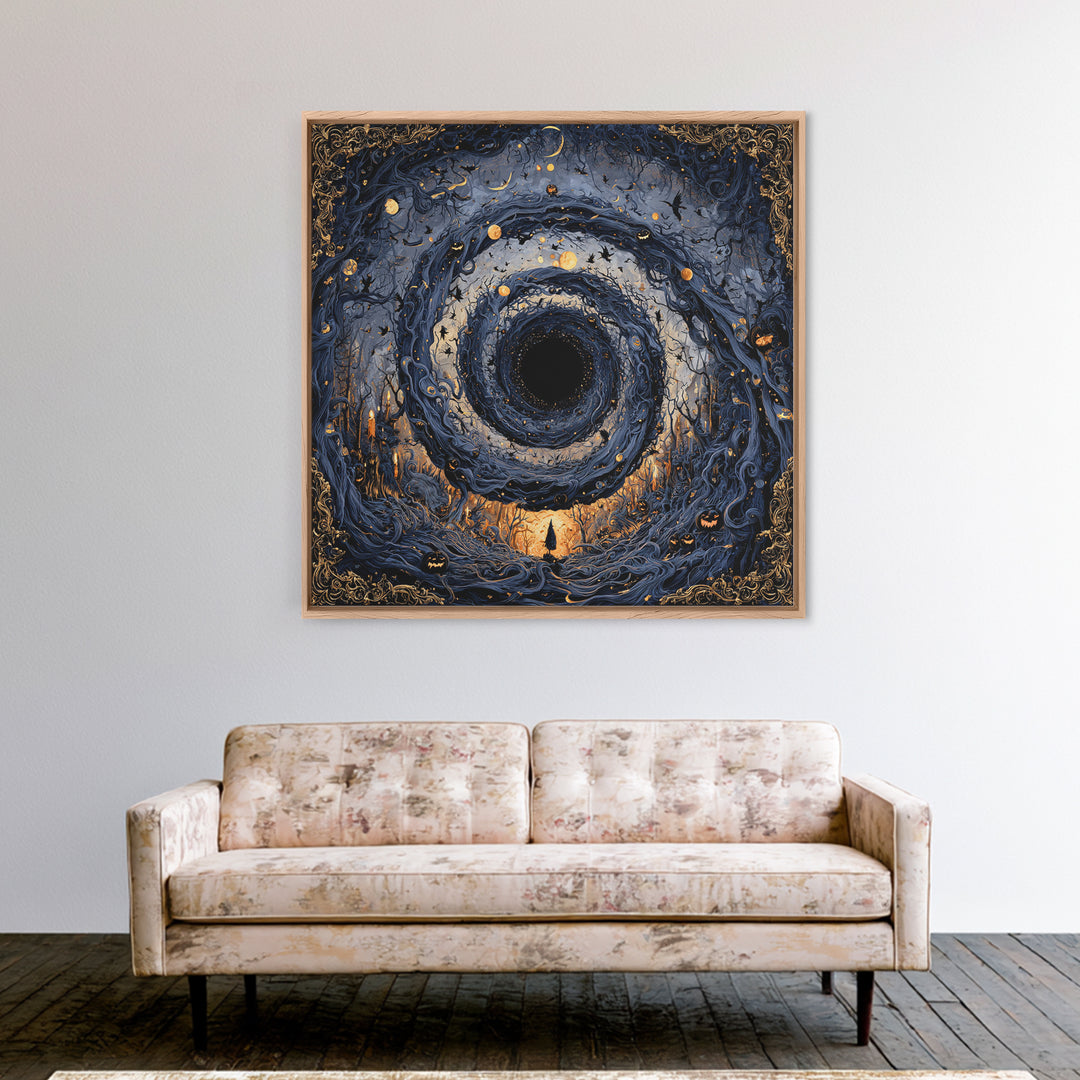 Celestial Witchcraft, Square Wall Art, Macabre Wall Art, Framed Canvas Print, Halloween Wall Decor, Gothic Home Decor, Seasonal Home Decor