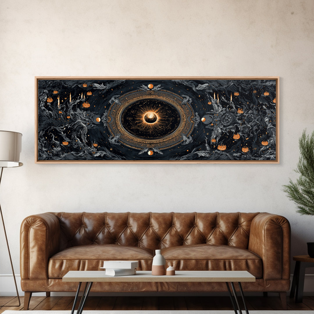 Celestial Witchcraft, Extra Wide Wall Art, Dark Halloween Decor, Canvas Print, Halloween Wall Decor, Gothic Home Decor, Seasonal Home Decor