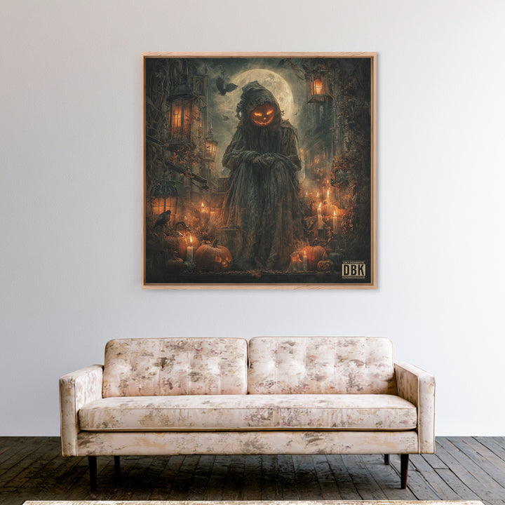 Occult Harvest Festival, Square Wall Art, Macabre Wall Art, Framed Canvas Print, Halloween Wall Decor, Gothic Home Decor, Horror Wall Art