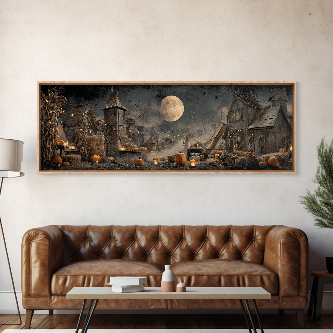 Occult Harvest Festival, Extra Wide Wall Art, Spooky Home Decor, Canvas Print, Halloween Wall Decor, Gothic Home Decor, Halloween Wall Art