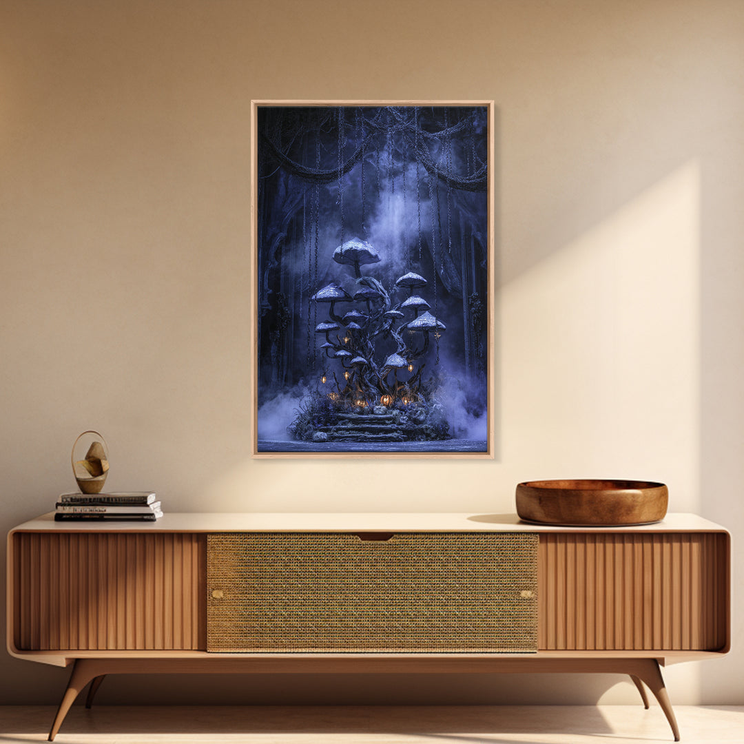 Enchanted Woodland Halloween, Vertical Wall Art, Dark Fantasy Wall Art, Canvas Print, Halloween Wall Decor, Gothic Home Decor