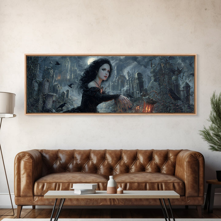 Gothic Romance, Extra Wide Wall Art, Dark Halloween Decor, Canvas Print, Halloween Wall Decor, Gothic Home Decor, Collectible Wall Decor