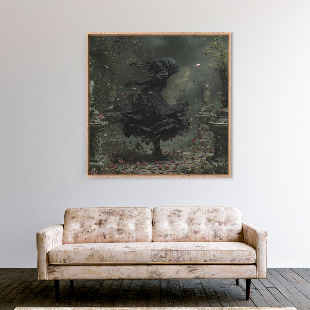 The Poison Garden, Square Wall Art, Haunted Gothic Art, Framed Canvas Print, Halloween Wall Decor, Gothic Home Decor, Dark Fantasy Art