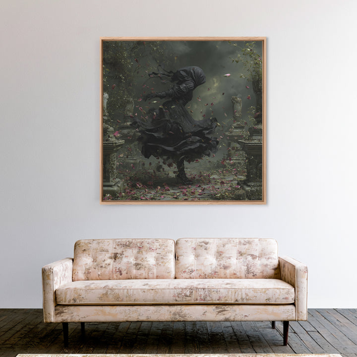 The Poison Garden, Square Wall Art, Haunted Gothic Art, Framed Canvas Print, Halloween Wall Decor, Gothic Home Decor, Dark Fantasy Art