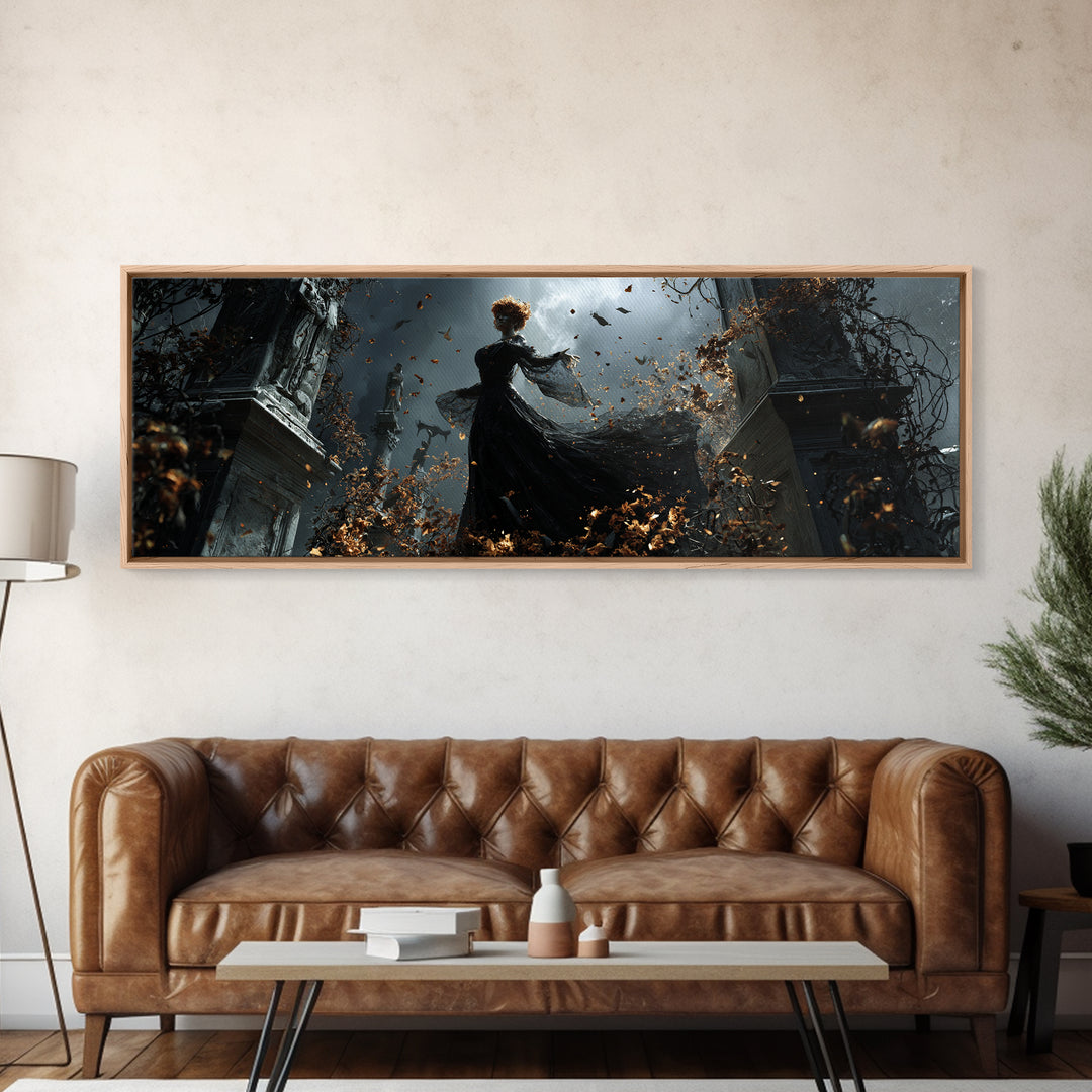 The Poison Garden, Extra Wide Wall Art, Spooky Home Decor, Canvas Print, Halloween Wall Decor, Gothic Home Decor, Dark Fantasy Art