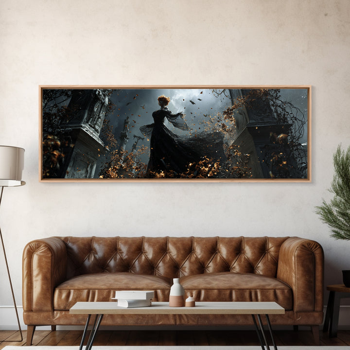 The Poison Garden, Extra Wide Wall Art, Spooky Home Decor, Canvas Print, Halloween Wall Decor, Gothic Home Decor, Dark Fantasy Art
