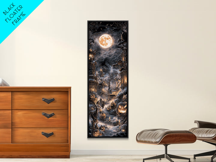Frozen Halloween, Tall Narrow Wall Art, Spooky Home Decor, Canvas Print, Halloween Wall Decor, Gothic Home Decor, Halloween Wall Art