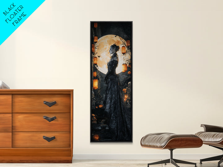 The Necromancer Queen, Tall Narrow Wall Art, Spooky Home Decor, Canvas Print, Halloween Wall Decor, Gothic Home Decor, Seasonal Home Decor