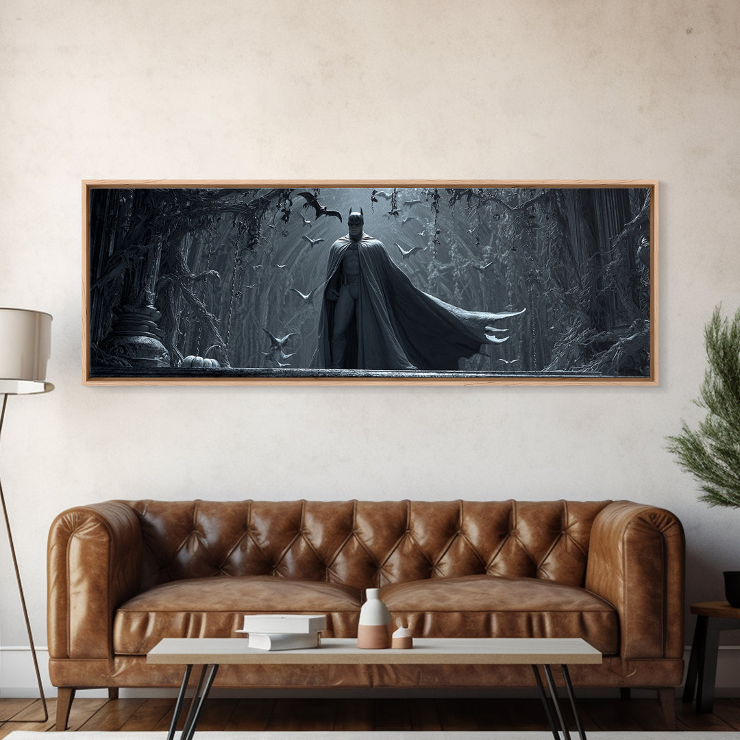 The Bat Prince, Extra Wide Wall Art, Dark Fantasy Wall Art, Canvas Print, Halloween Wall Decor, Gothic Home Decor, Seasonal Home Decor