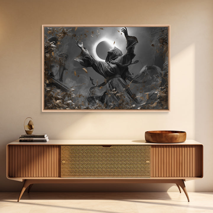 The Moon Priestess, Landscape Wall Art, Dark Fantasy Wall Art, Canvas Print, Halloween Wall Decor, Gothic Home Decor, Macabre Wall Art