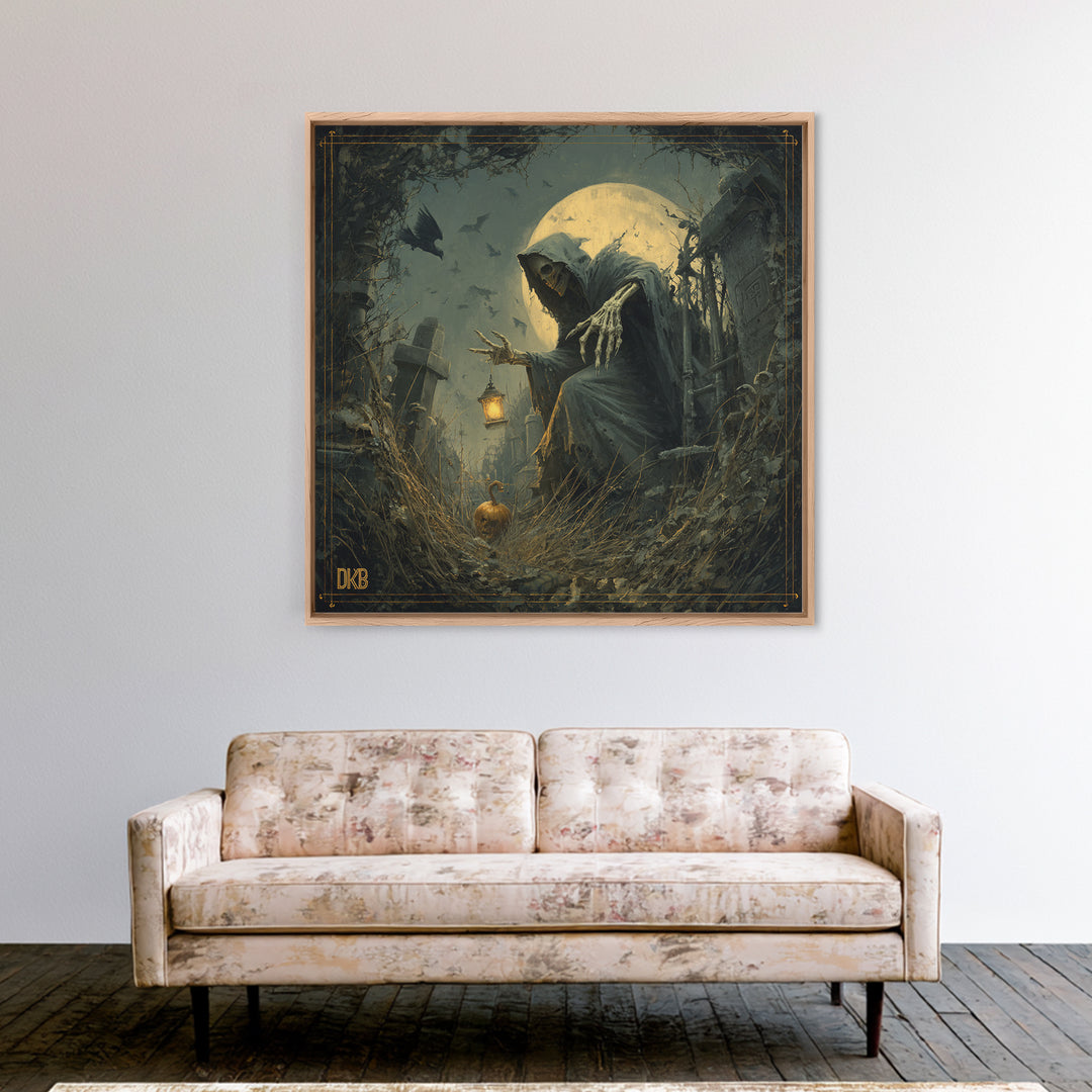 The Dream Eater, Square Wall Art, Spooky Home Decor, Canvas Print, Halloween Wall Decor, Gothic Home Decor, Spooky Wall Decor