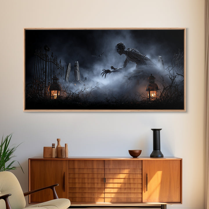 The Dream Eater, Wide Panoramic Art, Macabre Wall Art, Framed Canvas Print, Halloween Wall Decor, Gothic Home Decor, Statement Wall Art