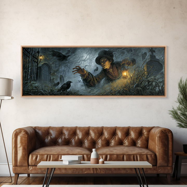 The Dream Eater, Extra Wide Wall Art, Gothic Horror Wall Art, Framed Canvas Print, Halloween Wall Decor, Gothic Home Decor