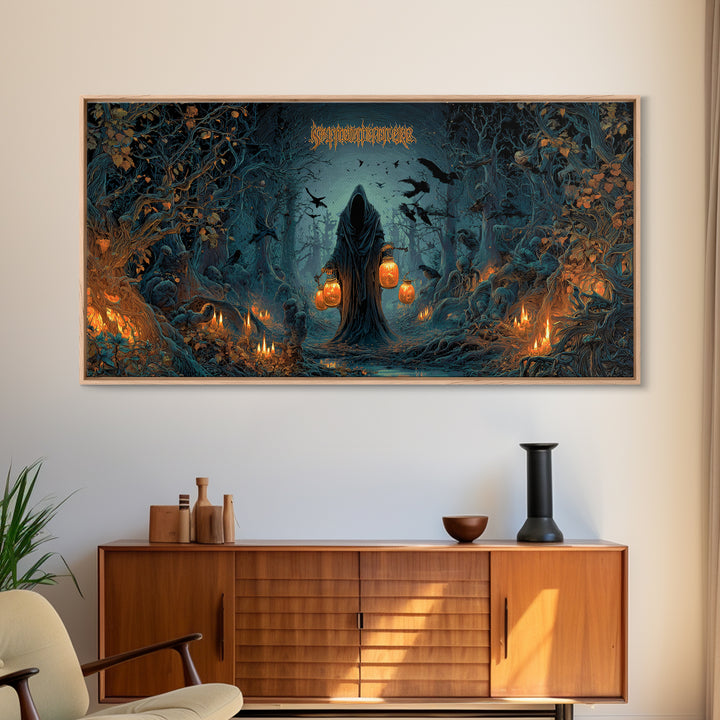 The Soul Collector, Wide Panoramic Art, Dark Fantasy Wall Art, Canvas Print, Halloween Wall Decor, Gothic Home Decor, Spooky Wall Decor