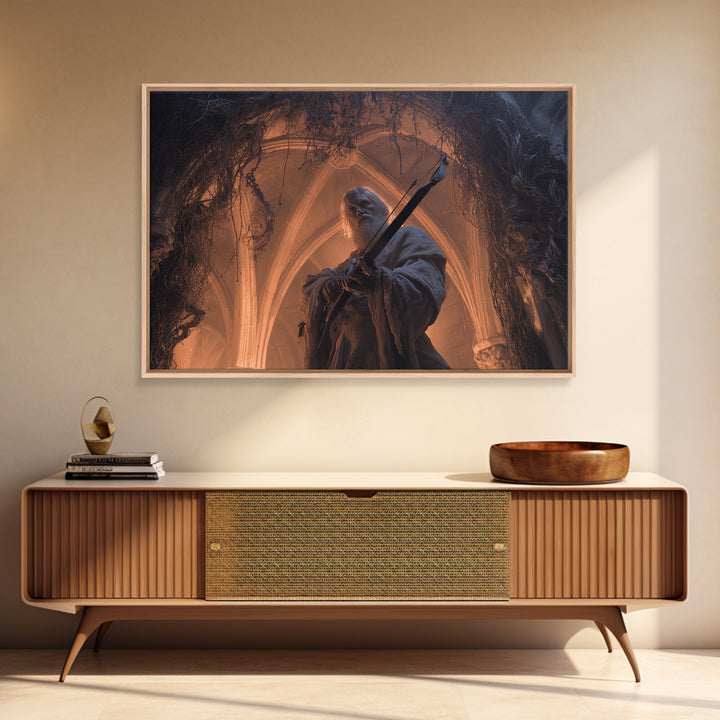 The Ghost Of The Witch Hunter, Landscape Wall Art, Gothic Horror Wall Art, Framed Canvas Print, Halloween Wall Decor, Gothic Home Decor