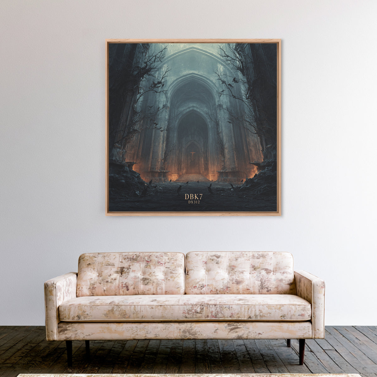 The Ghost Of The Witch Hunter, Square Wall Art, Haunted Gothic Art, Framed Canvas Print, Halloween Wall Decor, Gothic Home Decor
