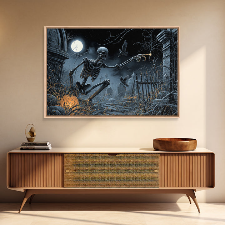 The Skull Astronomer, Landscape Wall Art, Dark Halloween Decor, Canvas Print, Halloween Wall Decor, Gothic Home Decor, Halloween Wall Art