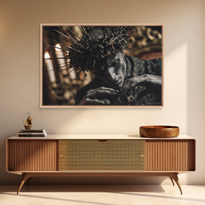 The Thorn-Crowned King, Landscape Wall Art, Spooky Home Decor, Canvas Print, Halloween Wall Decor, Gothic Home Decor, Dark Fantasy Art