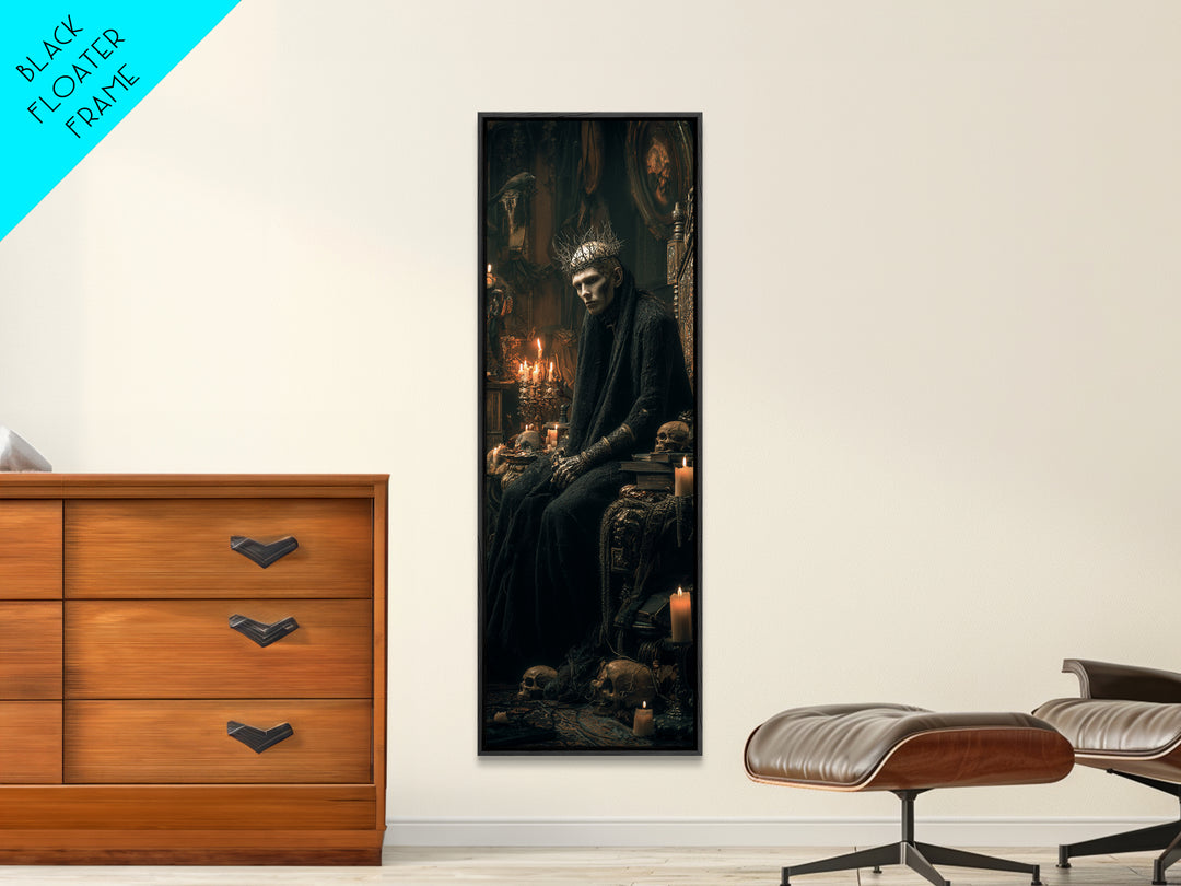 The Thorn-Crowned King, Tall Narrow Wall Art, Dark Fantasy Wall Art, Canvas Print, Halloween Wall Decor, Gothic Home Decor