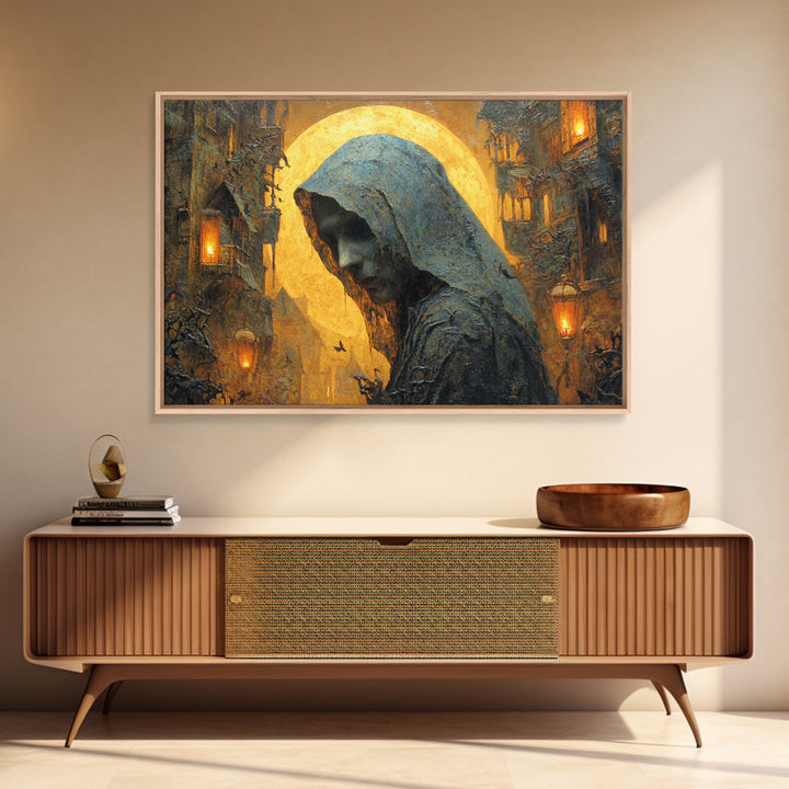 The Ash-Covered Oracle, Landscape Wall Art, Dark Halloween Decor, Canvas Print, Halloween Wall Decor, Gothic Home Decor