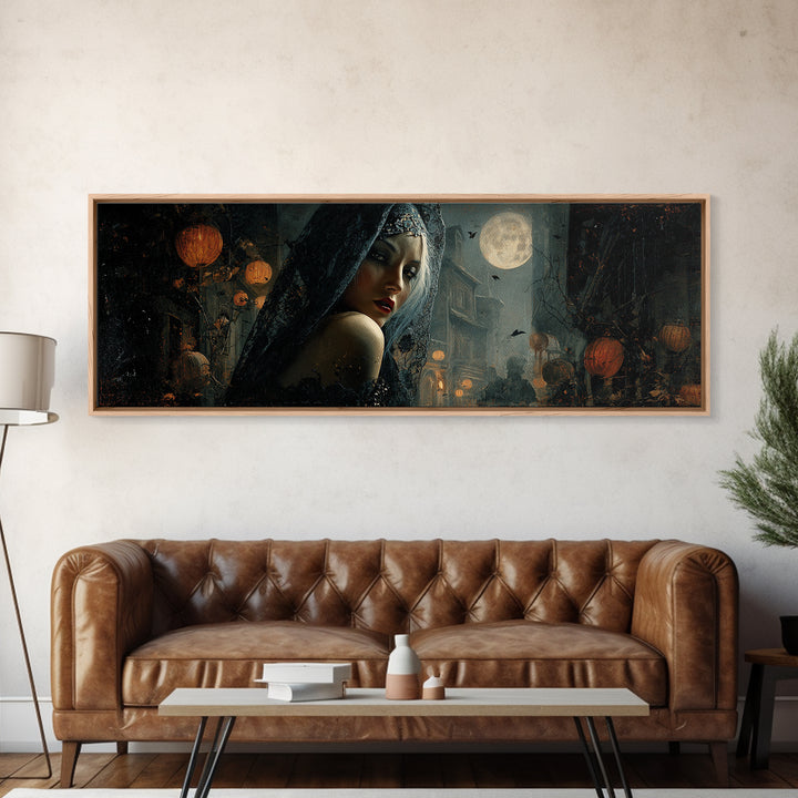 The Ash-Covered Oracle, Extra Wide Wall Art, Spooky Home Decor, Canvas Print, Halloween Wall Decor, Gothic Home Decor, Halloween Wall Art