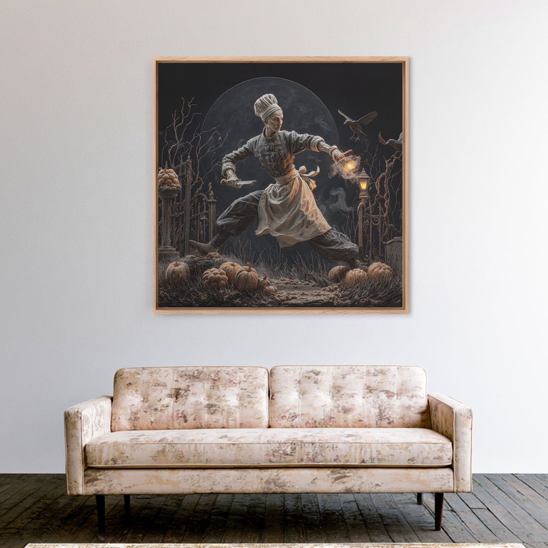 The Ghost Bakery, Square Wall Art, Dark Halloween Decor, Canvas Print, Halloween Wall Decor, Gothic Home Decor, Spooky Wall Decor
