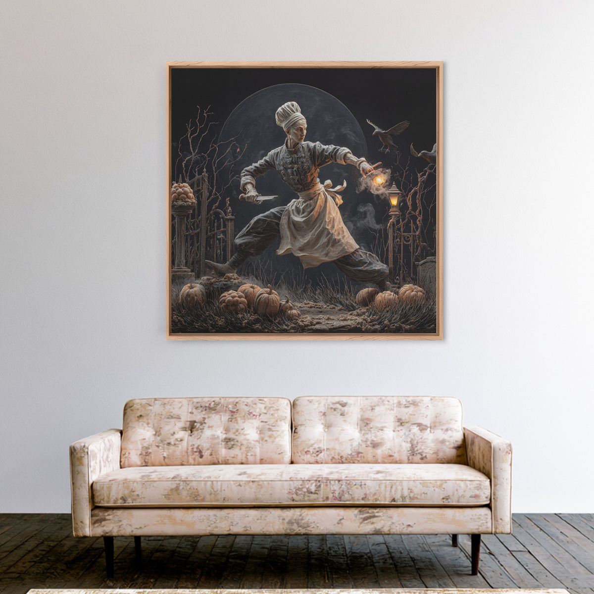 The Ghost Bakery, Square Wall Art, Dark Halloween Decor, Canvas Print, Halloween Wall Decor, Gothic Home Decor, Spooky Wall Decor