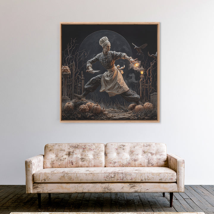 The Ghost Bakery, Square Wall Art, Dark Halloween Decor, Canvas Print, Halloween Wall Decor, Gothic Home Decor, Spooky Wall Decor