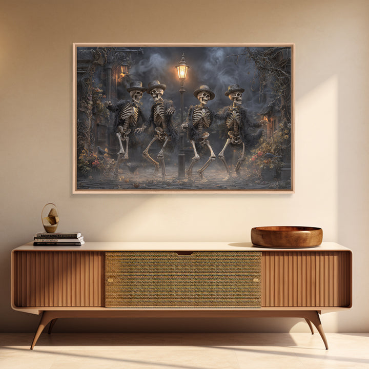 The Skeleton Barbershop Quartet, Landscape Wall Art, Dark Halloween Decor, Canvas Print, Halloween Wall Decor, Gothic Home Decor
