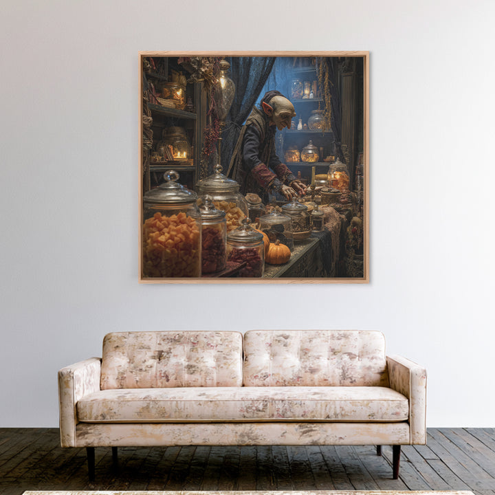 The Goblin Candy Shop, Square Wall Art, Spooky Home Decor, Canvas Print, Halloween Wall Decor, Gothic Home Decor, Collectible Wall Decor