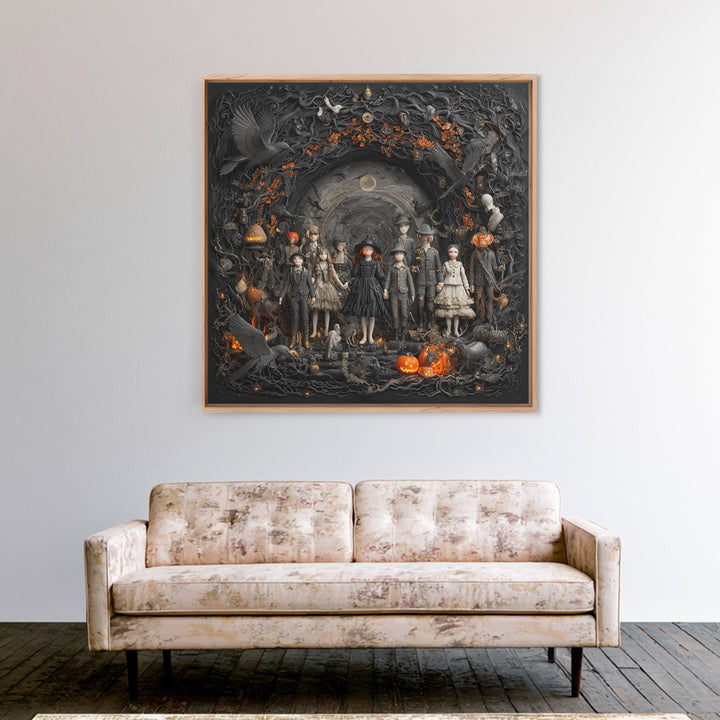 The Haunted Toy Parade, Square Wall Art, Dark Fantasy Wall Art, Canvas Print, Halloween Wall Decor, Gothic Home Decor, Spooky Wall Decor