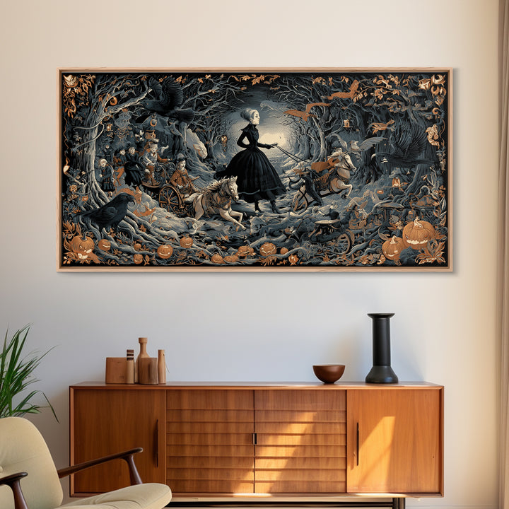 The Haunted Toy Parade, Wide Panoramic Art, Spooky Home Decor, Canvas Print, Halloween Wall Decor, Gothic Home Decor, Spooky Wall Decor