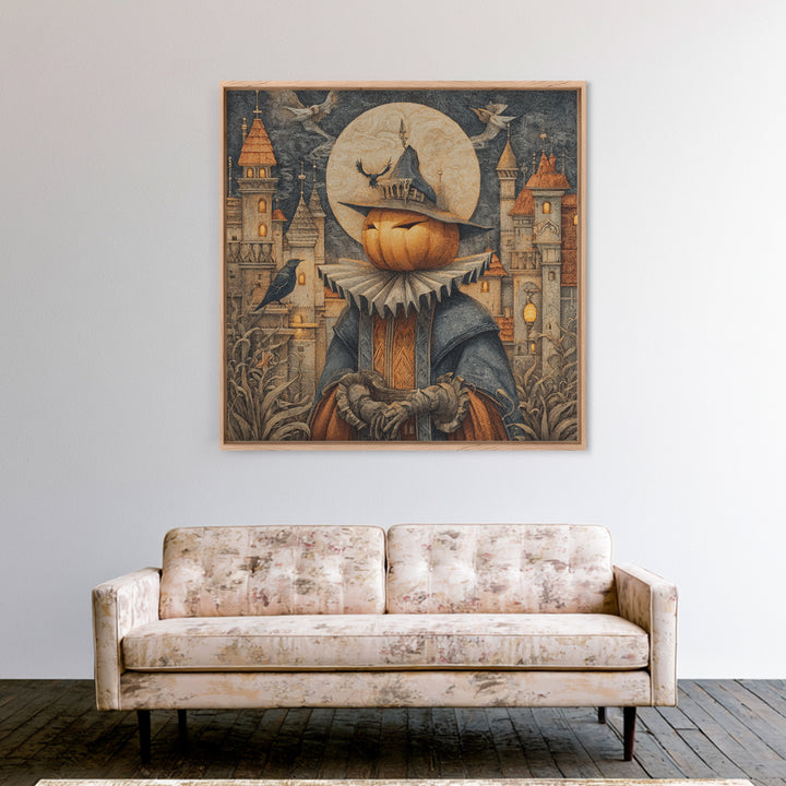 The Candy Corn Kingdom, Square Wall Art, Gothic Horror Wall Art, Framed Canvas Print, Halloween Wall Decor, Gothic Home Decor